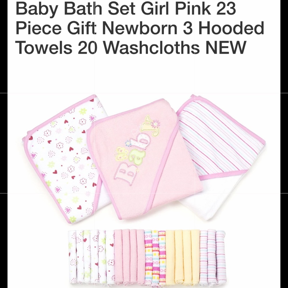 🛁Spasilk Baby 3 Hooded Towels & 20 Washcloths Set